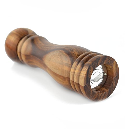 Samyo Home Kitchen Classical Acacia Wood Spice Pepper Mill Salt Grinder Muller Tool with Ceramic Grinding Mechanism - 8 Inch