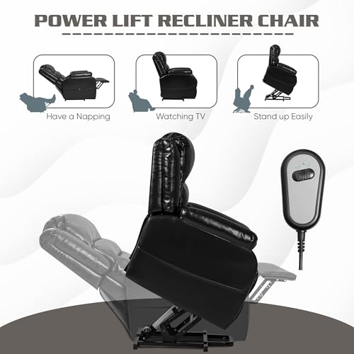 Sillón Confort Cuero Transpirable Reclinable Negro miniatura 3