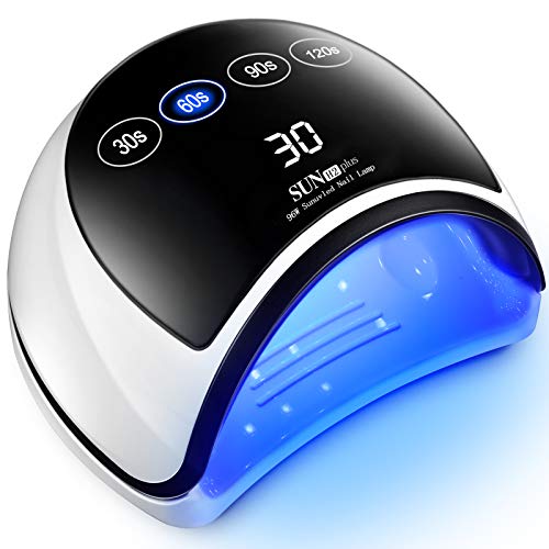 UV LED Nail Lamp, Villsure Faster Nail Dryer for Gel Polish with 4 Timer Settings,Auto Sensor & Big LCD Touch Screen,Professional Gel Polish Light Curing Lamp for Fingernail and Toenail