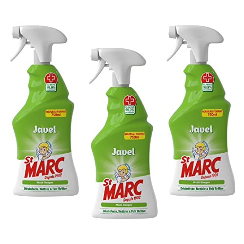 St Marc - Juego de 3 pistolas de spray limpiador multiusos con lejía, 750 ml
