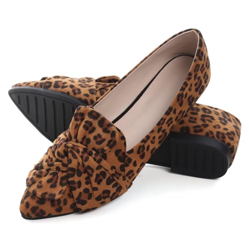 Stunner Womens Bowknot Flats Comfortable Pointed Toe Ballet Flats Soft Loafers4