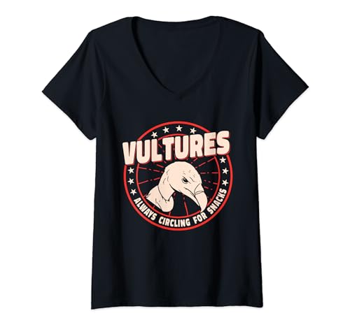 Mujer Siempre circulando para aperitivos vintage Birdwatcher hombres buitres Camiseta Cuello V