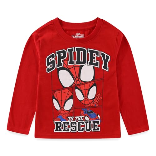 Marvel Spidey & His Amazing Friends Boys Long Sleeve Shirt 3 Pack for Toddler and Big Kids3