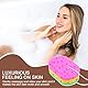 ElevateTech 3 Stück Badeschwämme für Damen Körperpeeling Für Damen Duschschwamm Elastisch Wiederverwendbar Peeling-Luffa Duschschwamm Elastisches Duschzubehör Geeignet Männer Frauen 3 Farben
