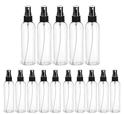 mastBus 10 pcs 50ml 5 pcs 100 ml Black Spray Bottles with Pump Spray Cap BPA-Free Travel Containers For Essential Oils, Facial Spray, Hair Spray, Perfumes and any other liquid