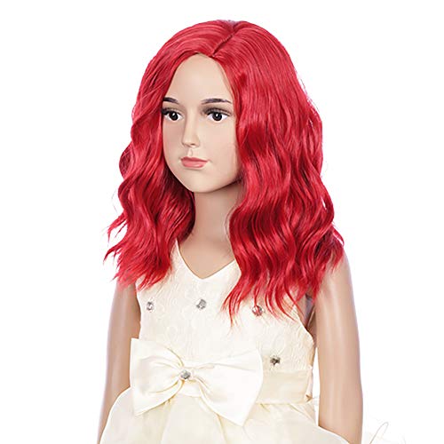 Image of PATTNIUM Kids Children Red Wig for Girls Short Wavy Red Wig Cosplay Halloween Party Costume Synthetic Wigs