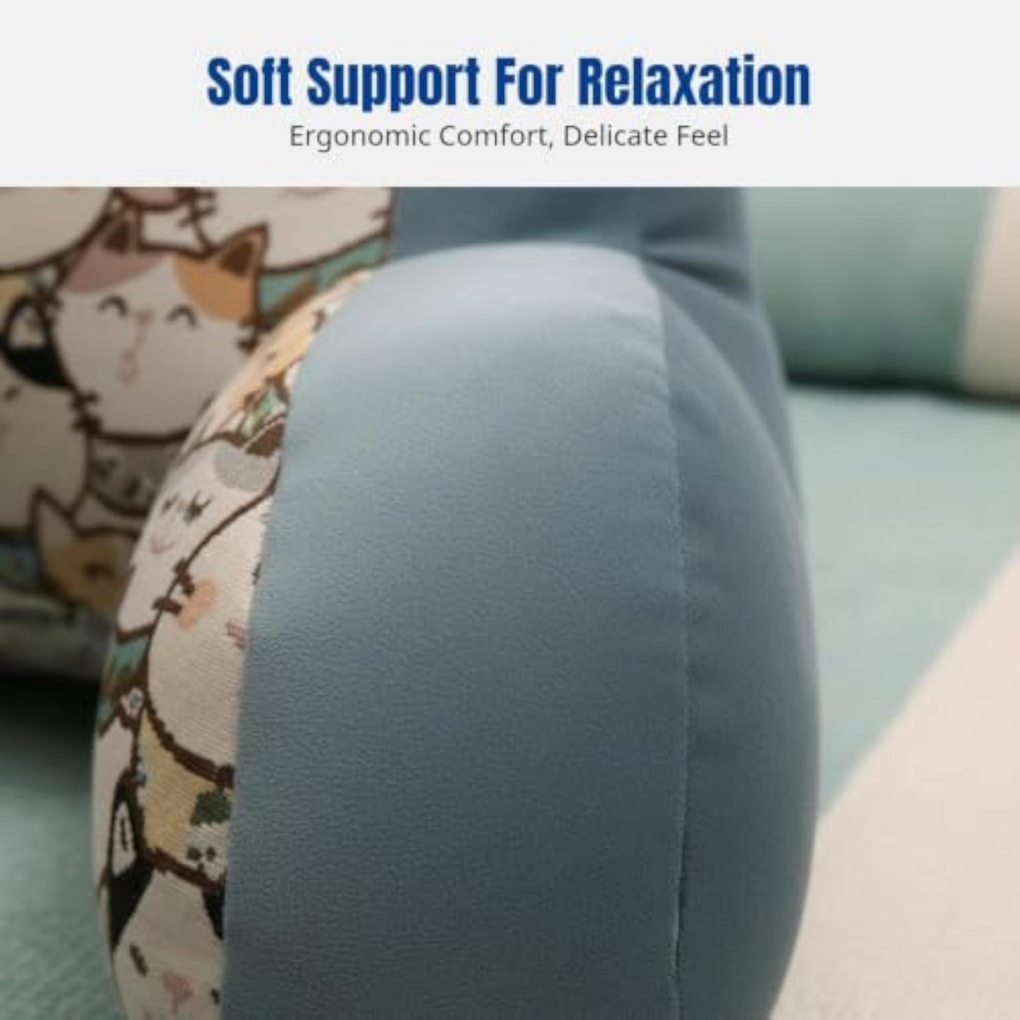 Vintage Cartoon Plush Backrest Pillow, Waist Support