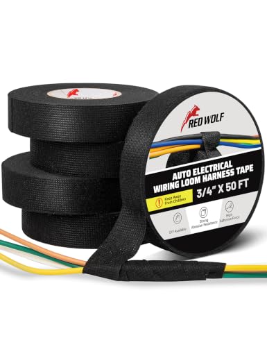 Voluntary Safety and Emissions Recall Campaign PC773 - Engine Control (EGI) Harness 2020 Nissan Titan & Titan XD 2 RED WOLF Wiring Harness Tape High Temp Wire Cable Loom Self-Adhesive Fabric Tape for Electrical Automotive Engine Harness Wrap Protection Noise Damping Cables Fixed 3/4 Inch x 50 FT 5 Rolls