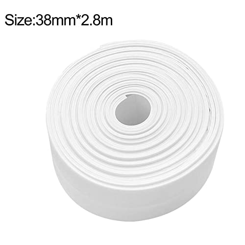 Image of Esimple Caulk Tape, White PVC Waterproof Caulking Tape, 1.5in x 126in Strip, Self-Adhesive, Sealing Tool for Bathroom, Kitchen, Gas Stoves, Sinks, Corners
