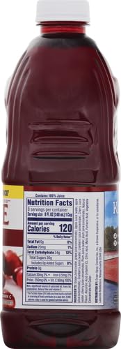 Image of Ocean Spray 100% Juice Cranberry Cherry Juice Blend, 64 Fl Oz Bottle (Pack of 4)
