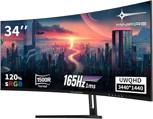 Monitor da gioco curvo 34" UWQHD 165Hz (DP), 3440 x 1440, curvo 1500R, 1 ms (MPRT), 100Hz (HDMI), AMD FreeSync, pannello VA, 2xHDMI 2.1 (TMDS)/1xDP 1.4 porte (cavo DP MFG34C5Q incluso)
