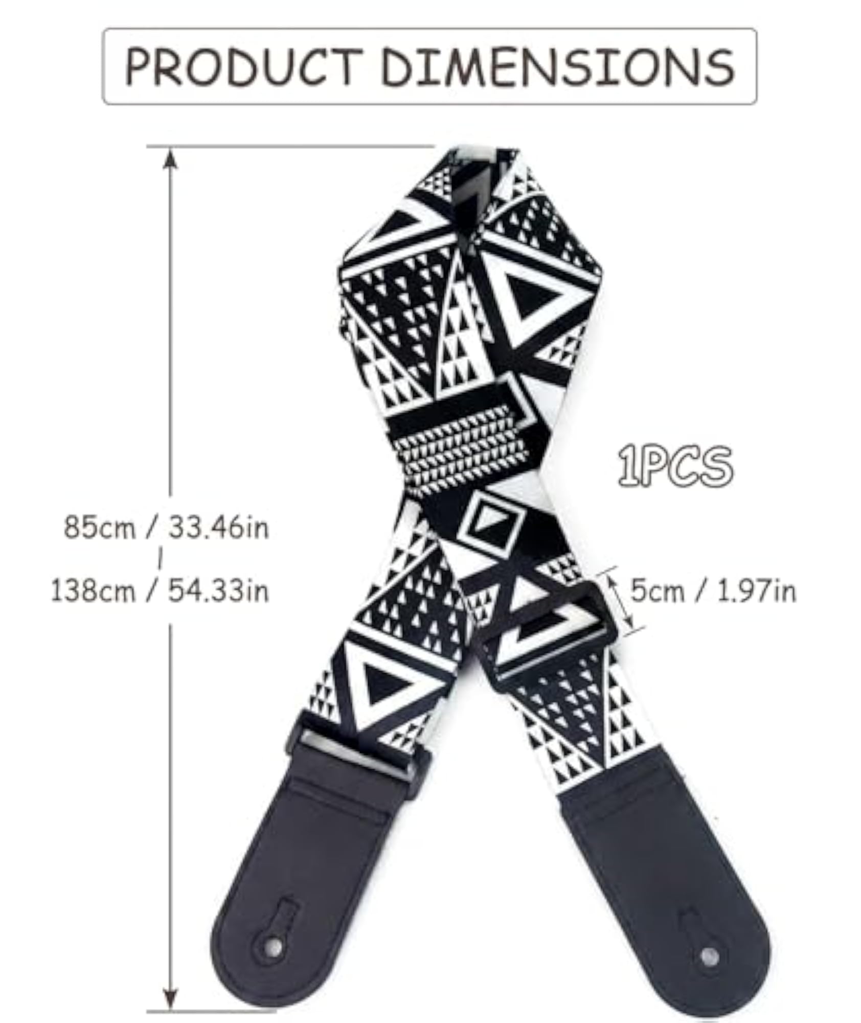 Guitar Strap with Three Picks, Professional Quality