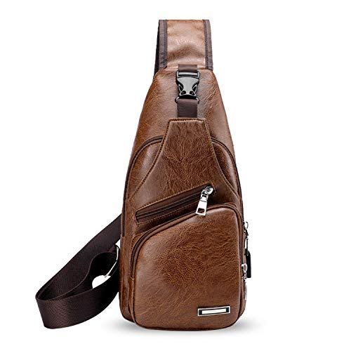 Bolso bandolera impermeable de hombre, bandoleras cruzadas con USB