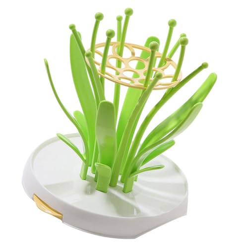 HANABASS Estante Secado Biberones Multifuncional para Escurridor Tetinas y Botellas Soporte Organizador Higiénico para Cocina Diseño Creativo y Decorativo Color Verde