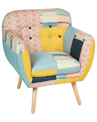 Beliani Trendy Sessel Polsterbezug Dicke Sitzfläche bunt Patchwork Melby