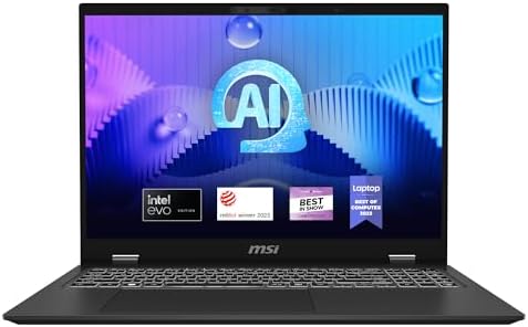 MSI Prestige 16 AI Evo Laptop: Intel Ultra 7-155H, 16" UHD+ OLED Display, 32GB DDR5, 2TB NVMe SSD, HDMI, SD Card Reader, Win 11 Pro: Stellar Gray B1MG-020US