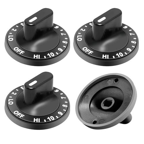 12200035 Range Surface Burner Knob Compatible with Whirlpool Kenmore Jenn Air 4 Pack