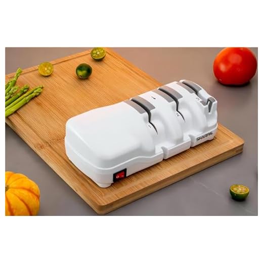 Afiador de facas elétrico SHARPAL 198H - Sistema de afiação de facas em 3 fases com discos de diamante, adequado para arestas duplas biseladas rectas e serrilhadas, resultados rápidos como uma navalha