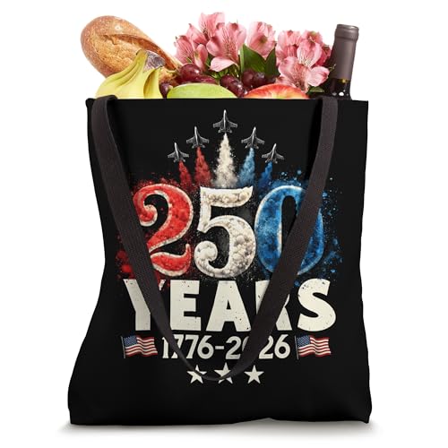 Bolso tipo tote con bandera estadounidense y conmemoración del 250.o aniversario de la independencia (1776-2026), 4 de julio miniatura 4