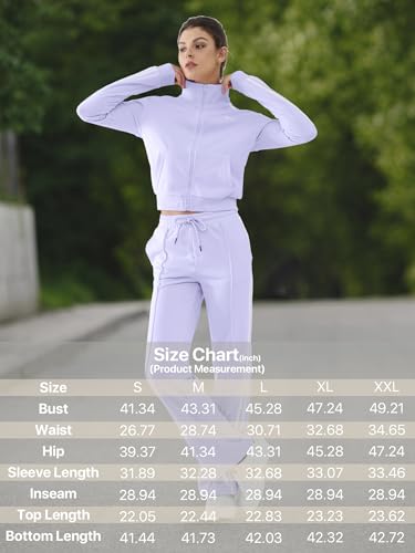 DITOK Track Suits for Women Set 2 Piece Spring Lounge Outfits Zip Up Sweatshirt & Sweatpants with Pocket Jogger Sweatsuits 7