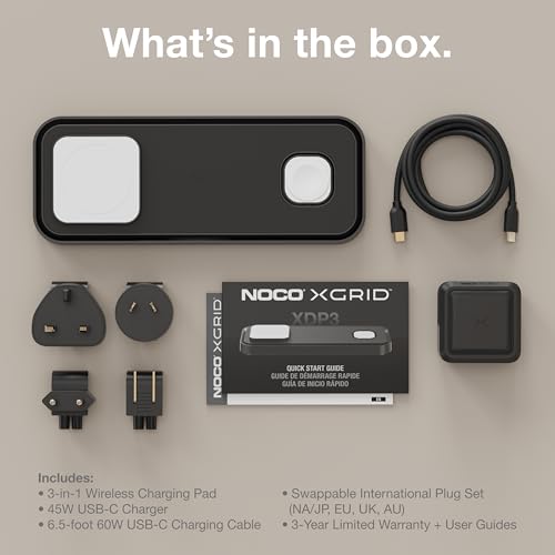 NOCO XGrid XDP3: 3-in-1 Wireless Charging Pad – Charging Station for iPhone, Apple Watch, and AirPods – MagSafe Compatible, Qi2 Certified – Includes 45W USB-C Wall Charger and 6.5-Foot USB-C Cable by NOCO - Image 7