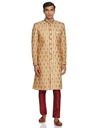 Image of Ethnix Men's Heavy Hand EMB. Sherwani with Churidar Jacket