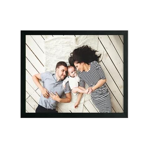 MatchLexx Stunning Black 47 x 37cm Wide Frame, Acrylic Wood Poster Frame Picture Frames For Art or Photos with Plexiglass for Wall Mounting & Tabletop Vertical & Horizontal Cover