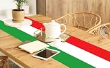 CupaPlay 2PCS Italy Table Runner Carnival Birthday Theme National Day of Italy Italian Mexico Party Favors Supplies Decorations Baby Shower Birthday Tablecloth