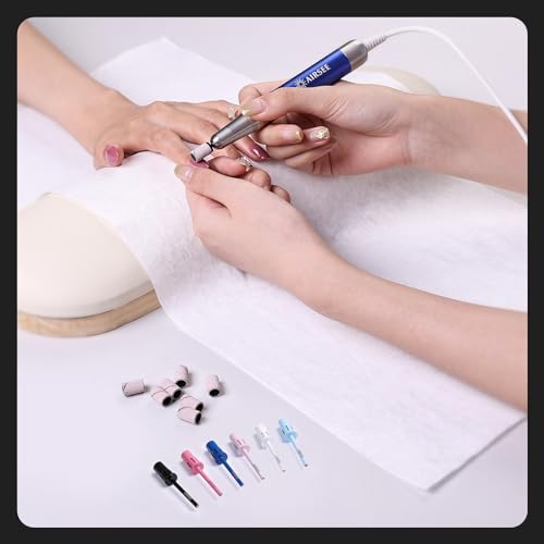 AIRSEE Nail Drill Mandrel Bit for Efile Sanding Bands, Stainless Steel Professional Electric File Head for Clean Cuticle Removing, Acrylic Tip Dead Skin Sander Remover Manicure Safety (Classic Black) - Thumbnail 6