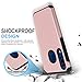 TJS Phone Case Compatible with Samsung Galaxy A50/Galaxy A30/Galaxy A20 2019, [Full Coverage Tempered Glass Screen Protector] Dual Layer Hybrid Shockproof Protection Impact Cover (Rose Gold)