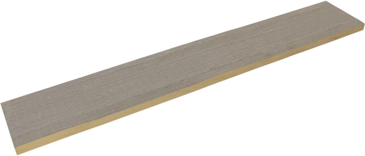 Ekena Millwork BMRCS1C0080X010X144SE 1-Sided Rough Cedar Endurathane Plank Faux Wood Beams, 12-in. L, Seashell