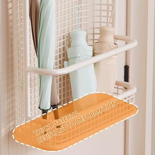 Wall-Mounted Metal Umbrella Holder with Drip Tray, Space-Saving Floating Umbrella Stand for Entryway, Stylish Organizer Bucket for Home & Office