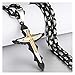 Religiöse Männer Edelstahl Crucifix Kreuz Anhänger Halskette Kette Halsketten Jesus Christus Heilige Geschenke (Length : 55cm, Metal Color : H Black Silver)