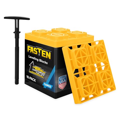 Camco FasTen RV Leveling Blocks - Features Interlocking Desi...