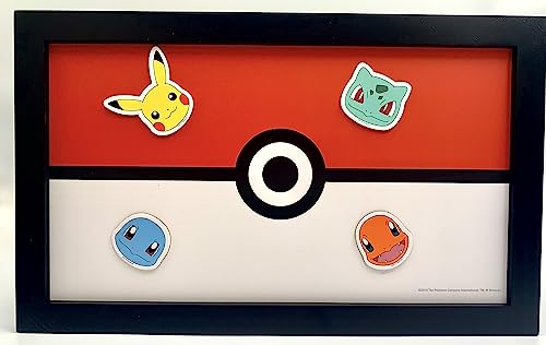 Image of Silver Buffalo Pokemon 10 x16.5 inch Framed Magnetic Memo Bulletin Board Wall Sign with 4 Pokemon Magnets - Pikachu, Bulbasaur, Squirtle, Charmander