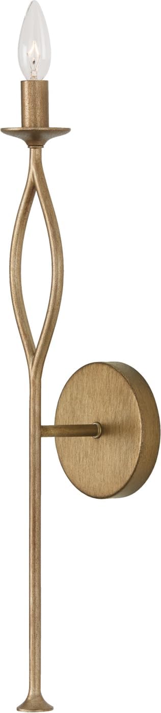 Capital Lighting 652511ML Cohen Art-Inspired Luxe Candle Wall Sconce Light, 1-Light 60 Watt, 23" H x 5" W, Mystic Luster