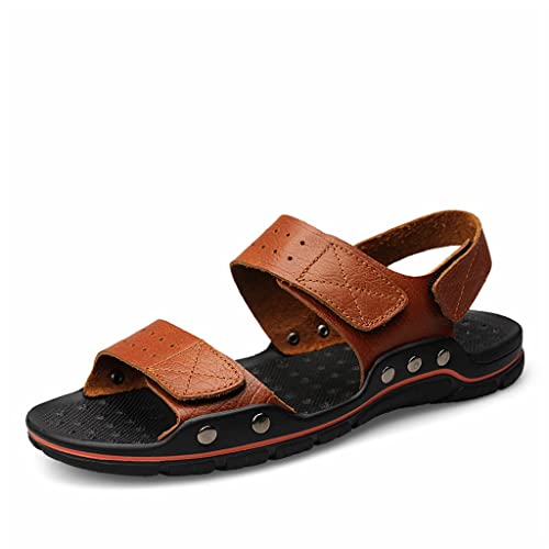 Men's Breathable Men's Sandals Trend Beach Shoes Slippers Sandals Sandals Genuine Leather Sandals(38)4