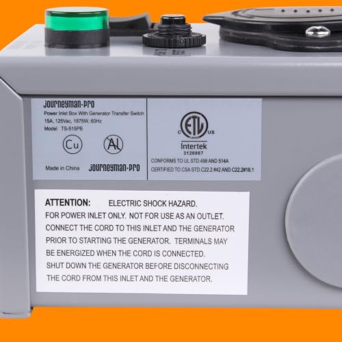 image for Journeyman-Pro Journeyman Pro Generator Transfer Switch for Gas Furnac