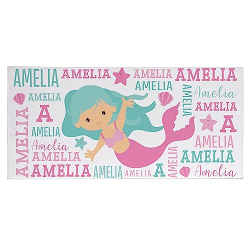 Let's Make Memories Mermaid Name Beach Towel
