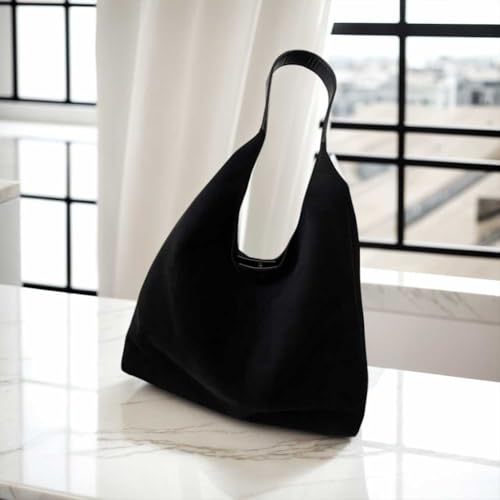 Image of Lushandy Brown Suede Purse Faux Suede Tote Bag Leather Hobo Bags for Women Slouchy Hobo Bag Fall Purse Shoulder Bag