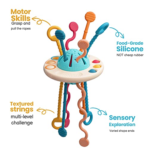 Likee Montessori Toys For Baby 18+ Months, Sensory Toys For Infants 1+ Years Old, Food-Grade Silicone Pull String Fidget Toy Gift For Toddlers Boys Girls Stroller Crib Car Seat Travel (Bright Colors) #TOP2