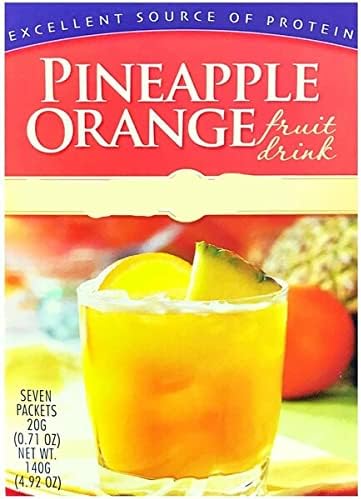 HealthyWise - High Protein Diet Fruit Drink - 15g Protein - Low Calorie - Low Carb - Low Sugar - Fat Free, 7 Servings Per Box (Pineapple Orange)