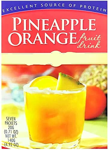 Healthywise - High Protein Diet Fruit Drink - 15G Protein - Low Calorie - Low Carb - Low Sugar - Fat Free, 7 Servings Per Box (Pineapple Orange) #TOP28