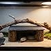 BingegePet Reptile Tank Accessories, Slate Basking Platform with Wooden Pile, Snake Hideout, Hide Cave for Bearded Dragons, Geckos, Ball Pythons, Tortoise and Other Small Animals