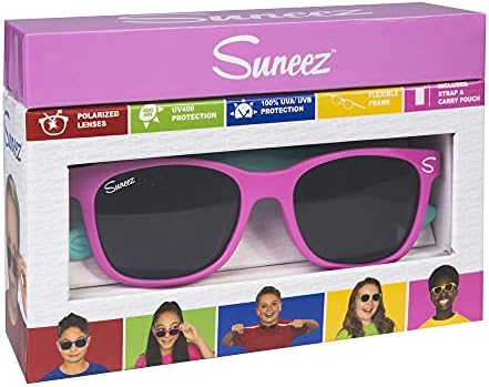 Suneez Polarized Kids Sunglasses for Boys Girls Age 4-10, 100% UV protection. Flexible Frame.