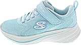 Skechers Kids Girls Wave 92 Sneaker, Light/Blue, 11.5 Little Kid
