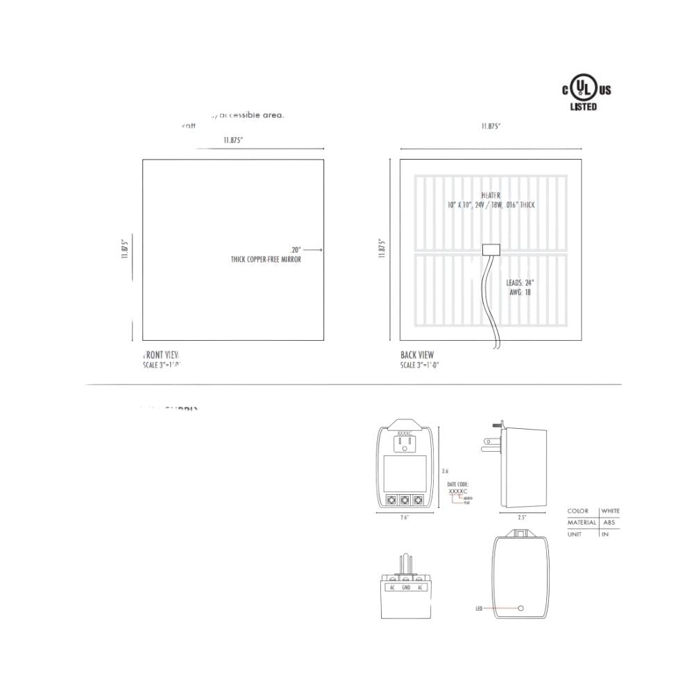 Bathology Clear 440, Fog-Free in-Shower Mirror