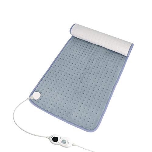 Free Shipping 🛒 Diwenhouse Heating Pad for Back Pain Relief, Electric Neck and Shoulders Heat Pad 3 Heat Settings Moist Therapeutic with 8/6/4/2H Auto Off 18 x36, Grey