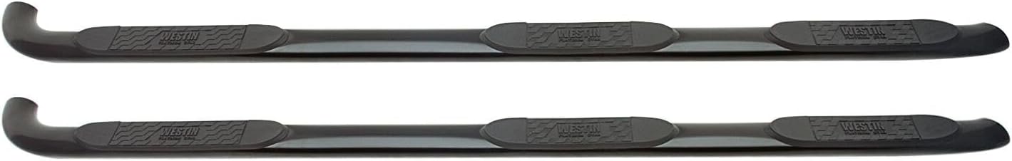 Westin 24-54565 Platinum 4 Oval Wheel to Wheel Step Bar fits 2015-2019 Silverado Sierra 2500 3500 Double Cab 6'5" Bed & Dually 8' Bed Black Pair