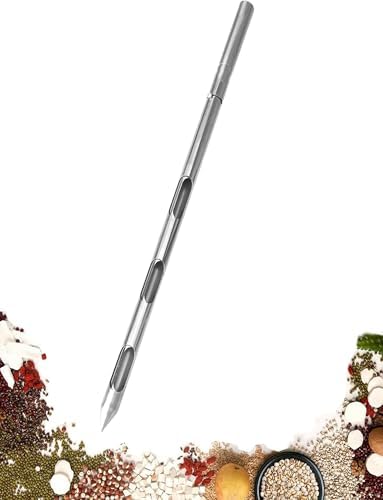 304 Stainless Steel Soil Sampler Probe Rod, Grain Probe Tool with 3-Zone Sampling, Rotating Handle, 25mm Diameter, 50-100cm (19.6-39.3in) & 80cm (31.4in)